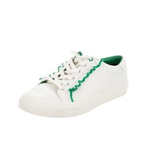Tory Burch leather ruffle trimmed sneakers